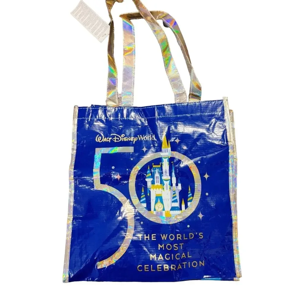Walt Disney World 50th Anniversary Reusable Tote Bag Lightweight Medium Bag NWT